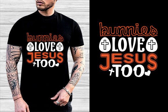 Bunnies Love Jesus Easter T-Shirt Design Graphics