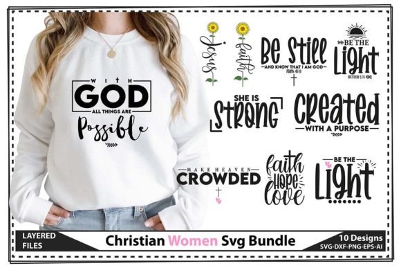 Christian Women Svg Bundle: Graphics & T-Shirt Designs