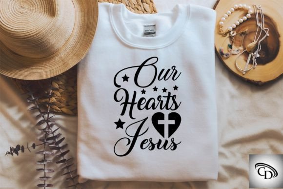 Our Hearts Jesus: A Versatile Graphic Design Asset for T-Shirt Designs and Content Publishing