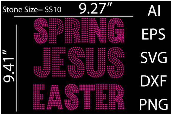 Spring Jesus Easter Rhinestone Templates – A Seasonal Graphic Design Asset for T-Shirt Designs and Beyond