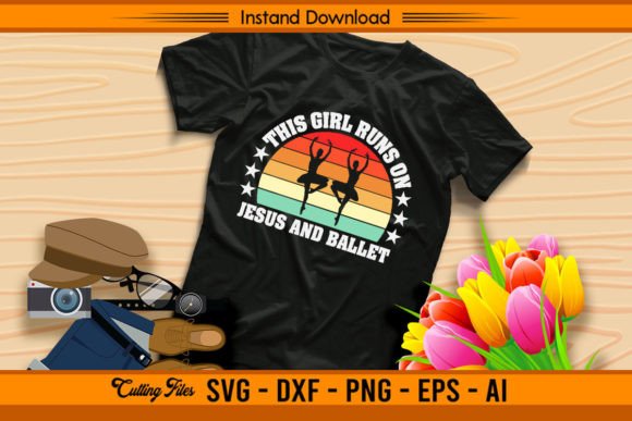 Vintage Retro Jesus & Ballet Graphics for T-Shirt Designs
